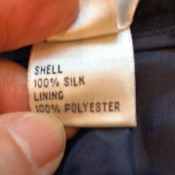 Talbots navy silk wide leg pants - Picture 5 of 5